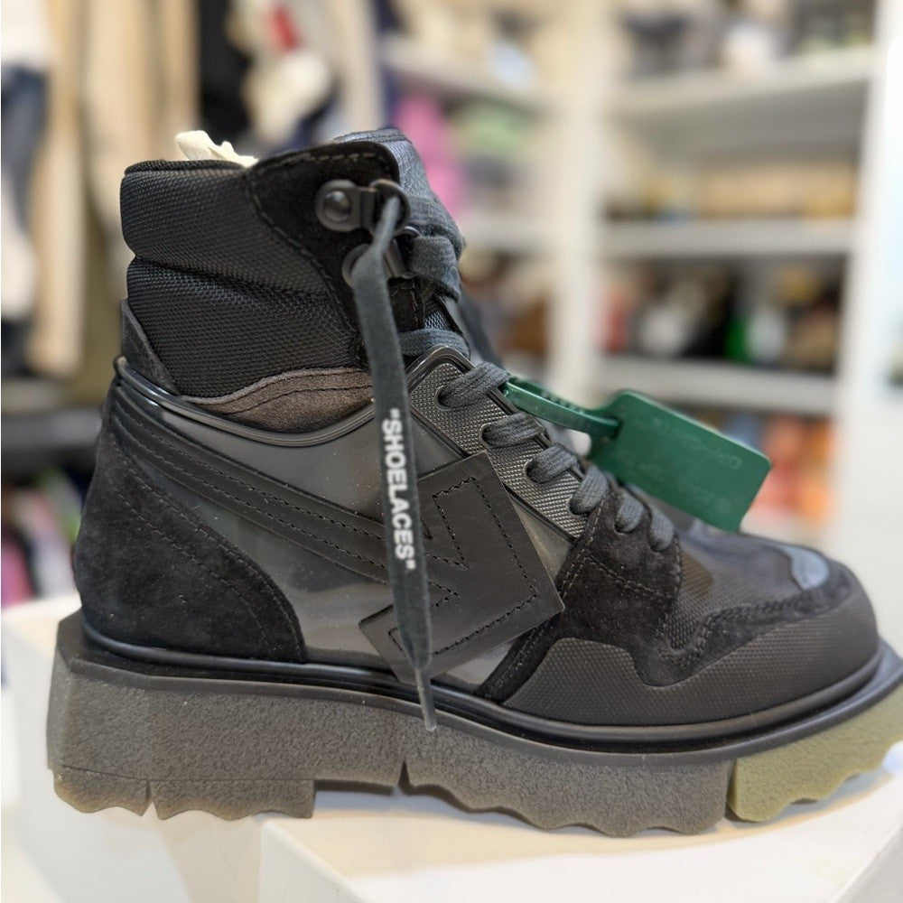 Off-White Black and Gray Hiking Sponge Boots - New