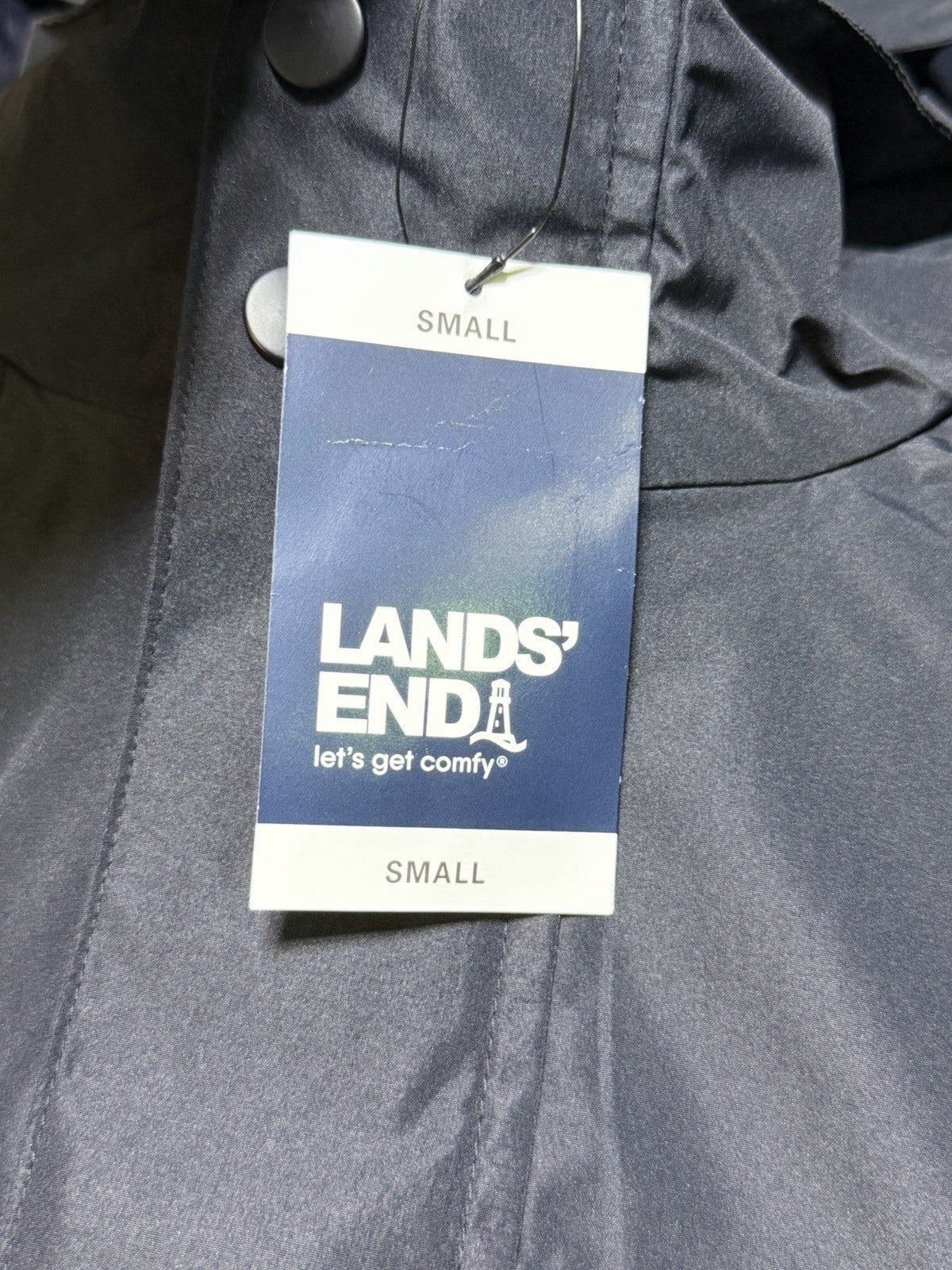 NWT Lands' End All-Weather 3-in-1 Jacket Men's Small Black Full-Zip Hooded