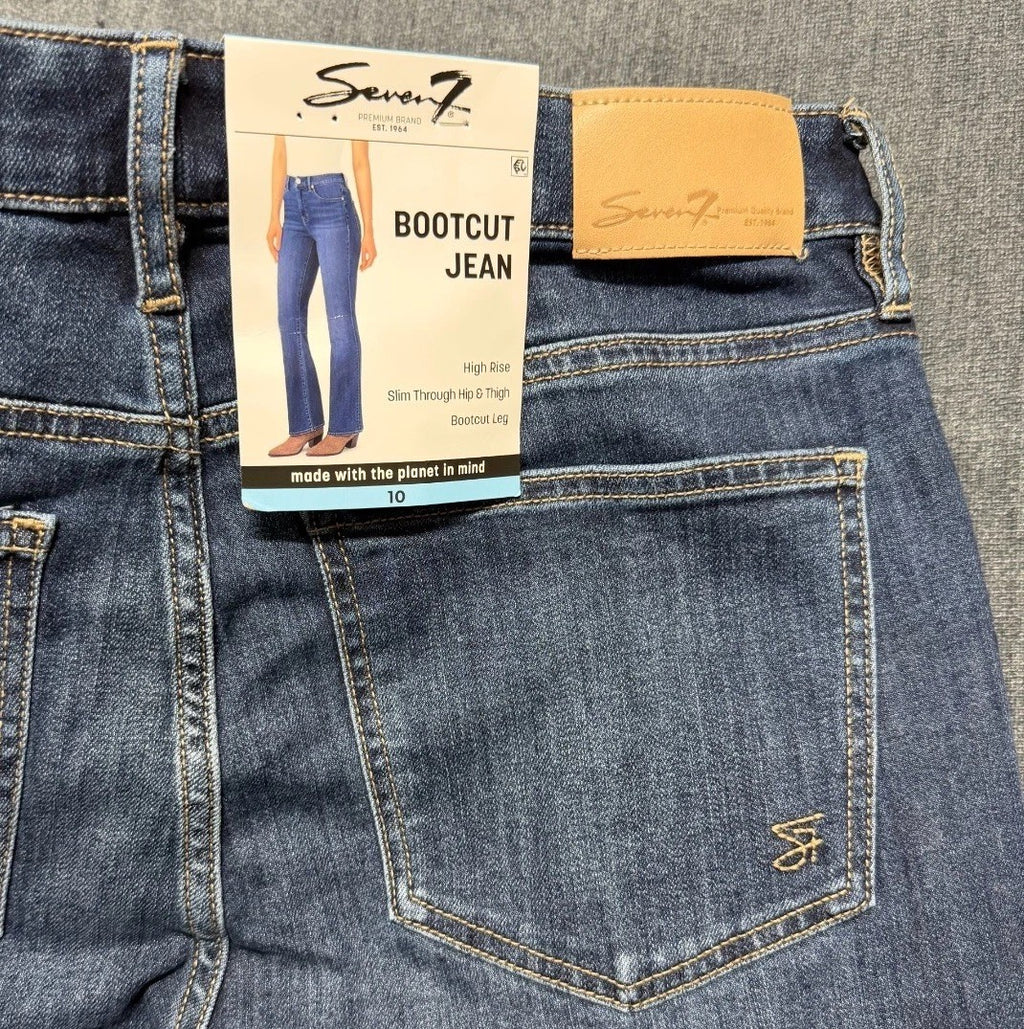 NWT Seven7 Dojo Flare Bootcut Jeans Women 10 Blue Denim High-Rise Casual Hipster