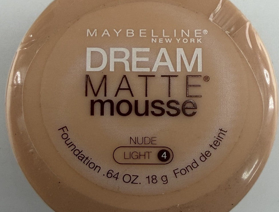 NEW Maybelline Dream Matte Mousse Foundation- NUDE (LIGHT 4) .64oz SEALED