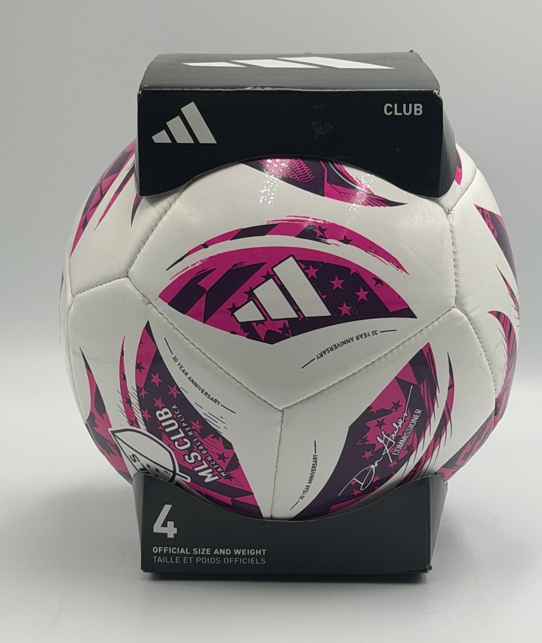 New Adidas MLS Club Youth Soccer Ball Pink White Training Football - Size 4