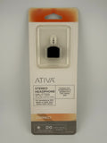 NEW Ativa 561209 3.5mm 1 Male to 2 Female Jack Stereo Headphone Splitter Adapter