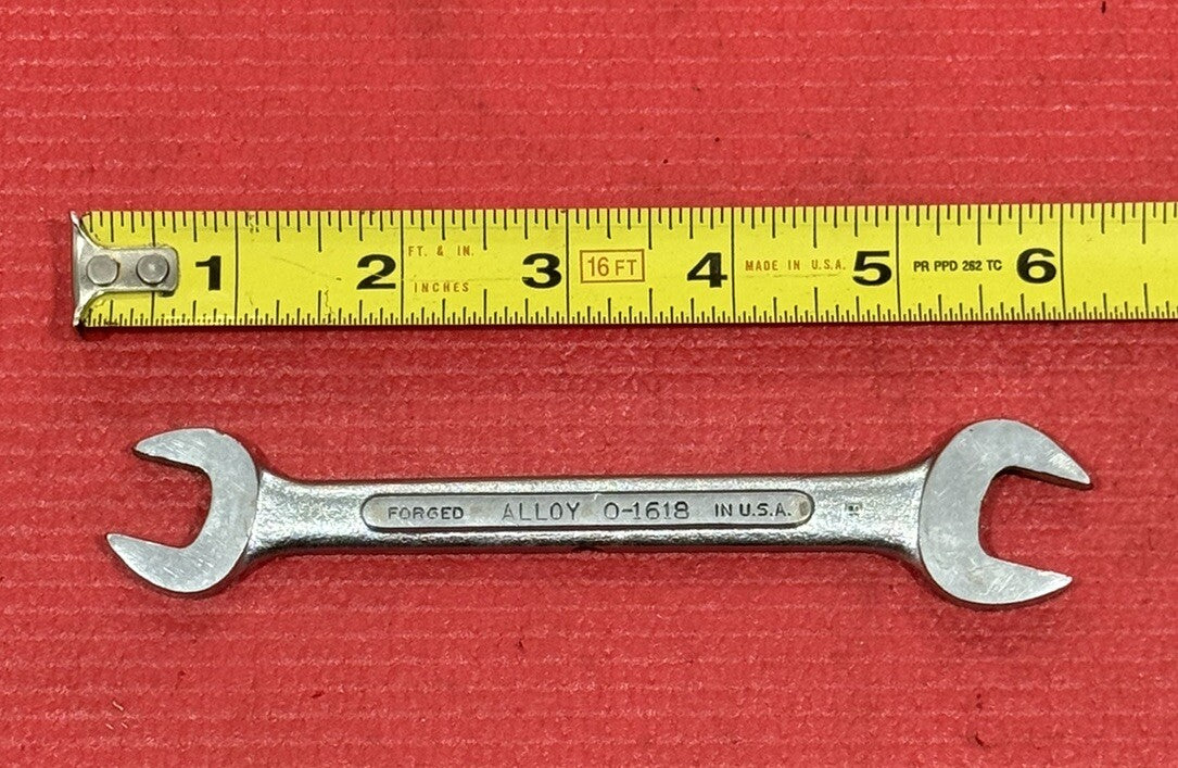 Vintage SK Wayne Tools 0-1618, 1/2" X 9/16" Open End Wrench Made in USA