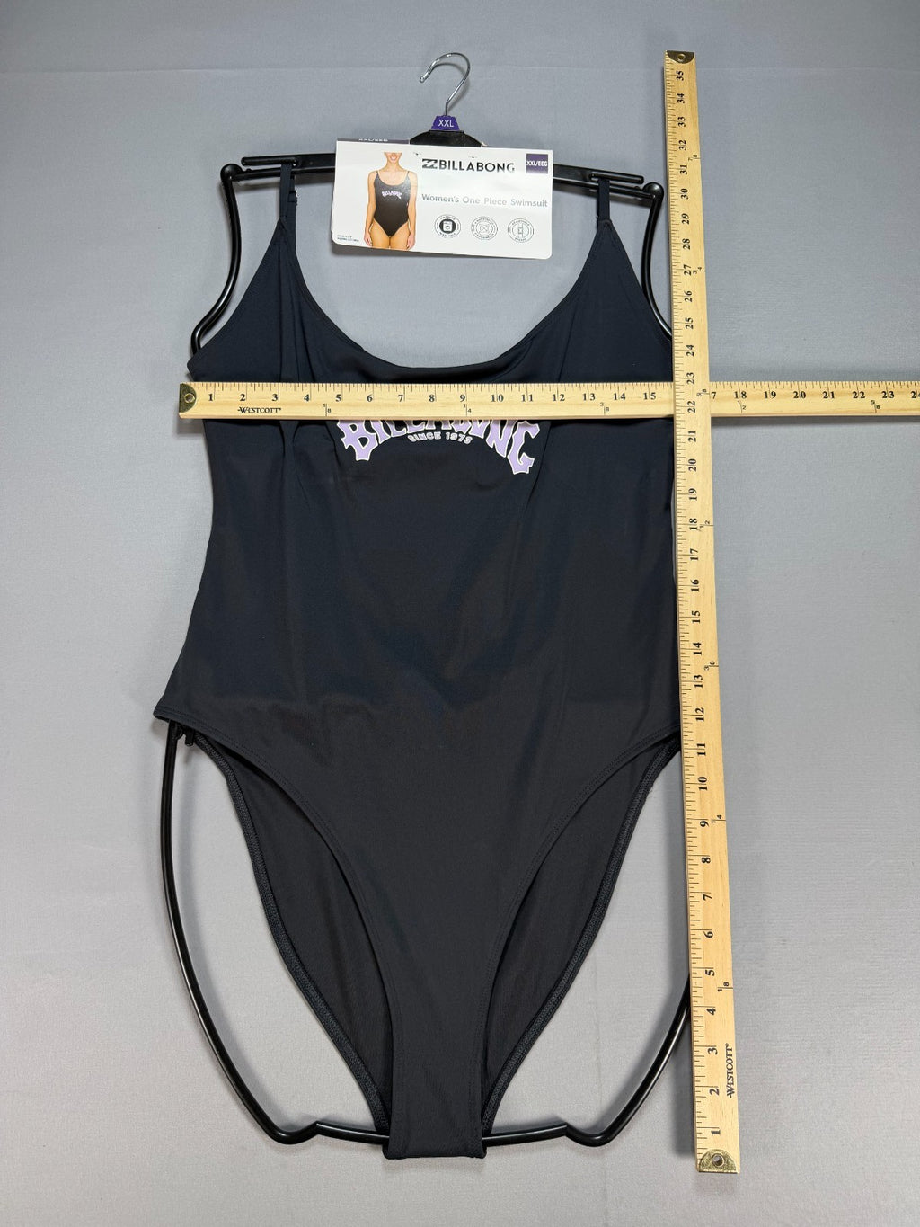 NWT Billabong One-Piece Swimsuit Women 2XL Black Sleeveless Stretch Summer Gear