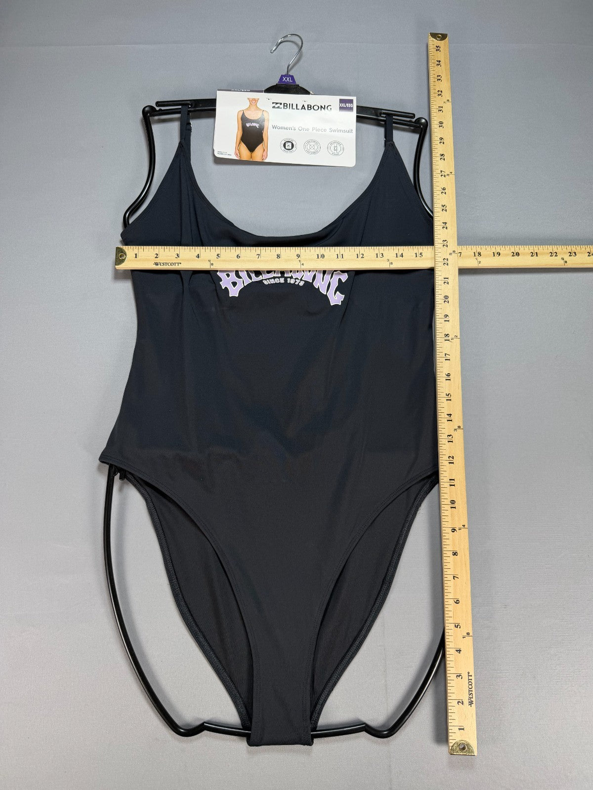 NWT Billabong One-Piece Swimsuit Women 2XL Black Sleeveless Stretch Summer Gear