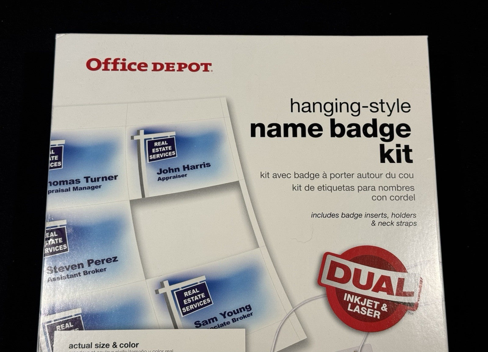 Office Depot Brand Name Badge Kit, Convention Inserts Pack Of 50 Hanging-style