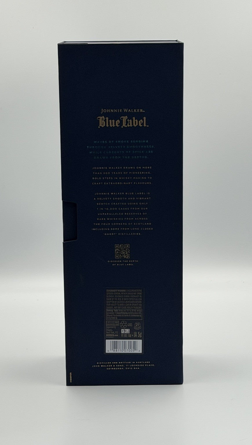 RARE UK 750 mL Johnnie Walker Blue Label Scotch Whisky EMPTY BOTTLE WITH BOX