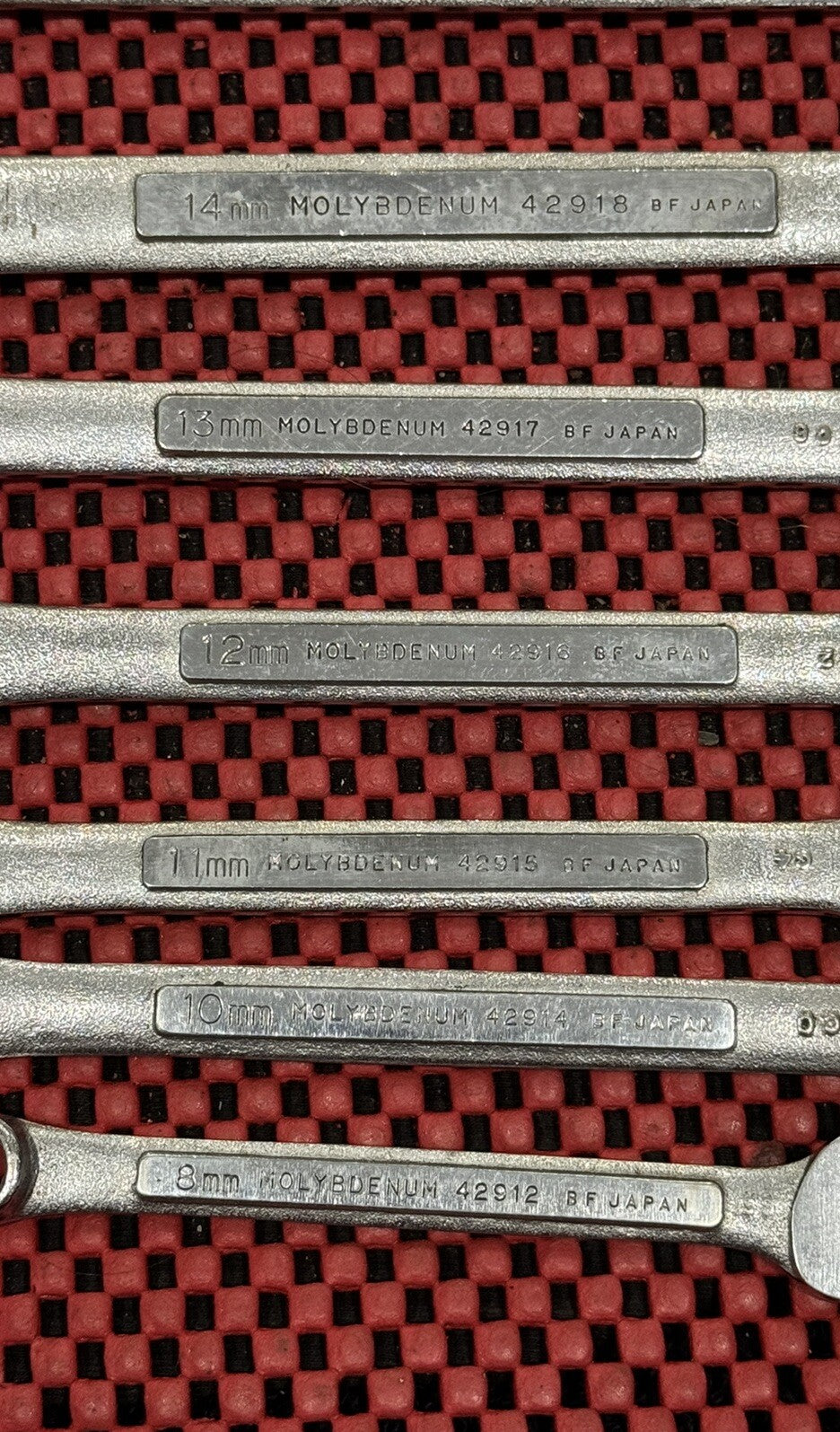 Vintage Craftsman Japan 9 Pc Combination Wrench Set 9-18mm Metric BF Molybdenum