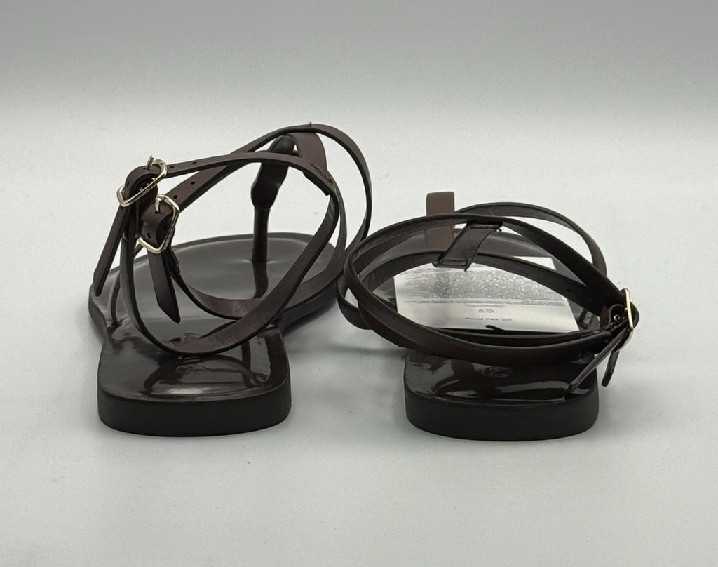 NWB The Drop Casper Gladiator Thong Ankle Sandals Women's 7.5 Brown Leather
