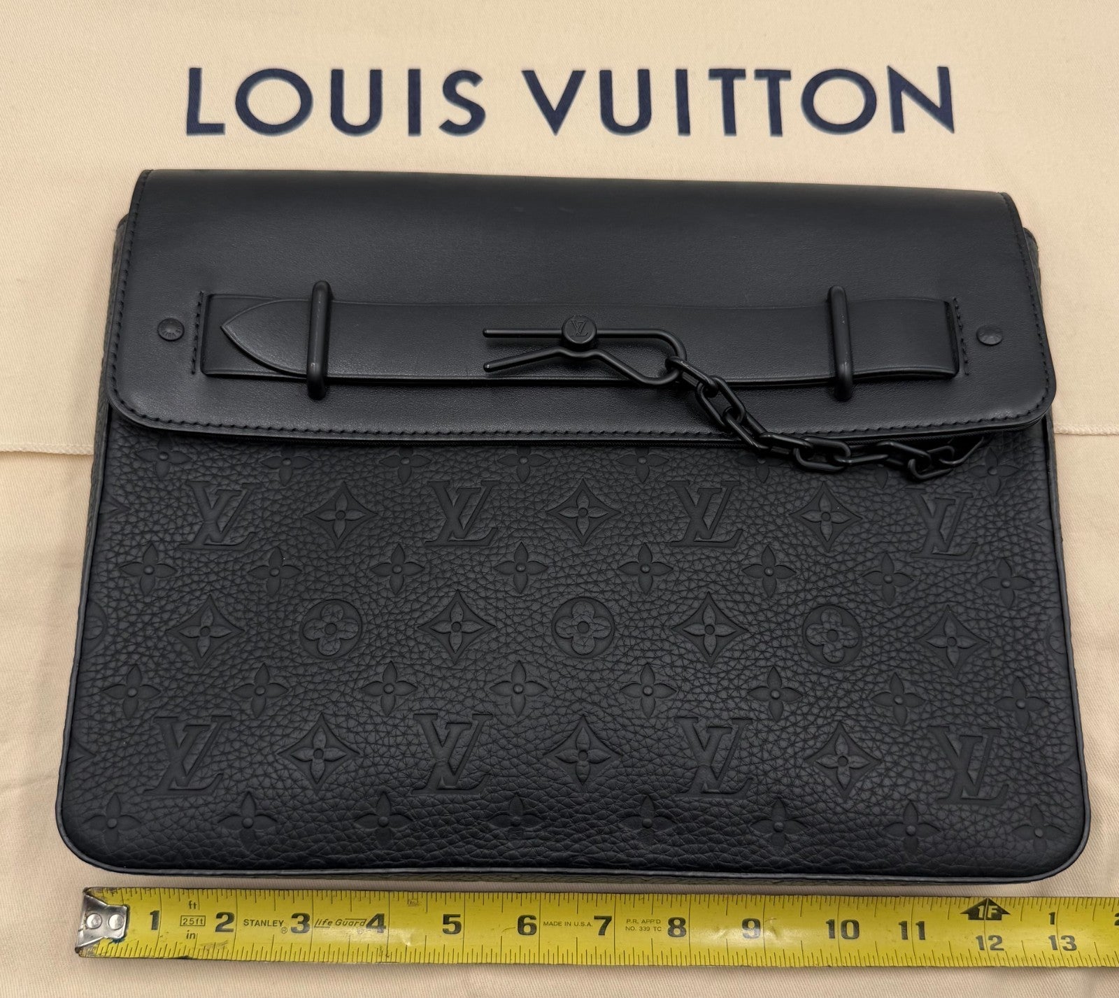 Louis Vuitton Pochette Steamer Monogram Taurillon Leather Shoulder Bag Authentic