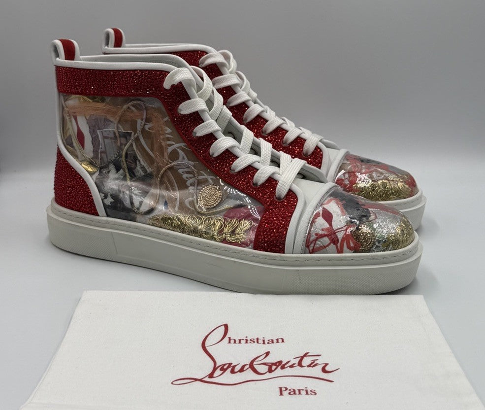 Authentic Christian Louboutin High-Top Trash Sneakers Mens Size 44.5 EU 11.5 US