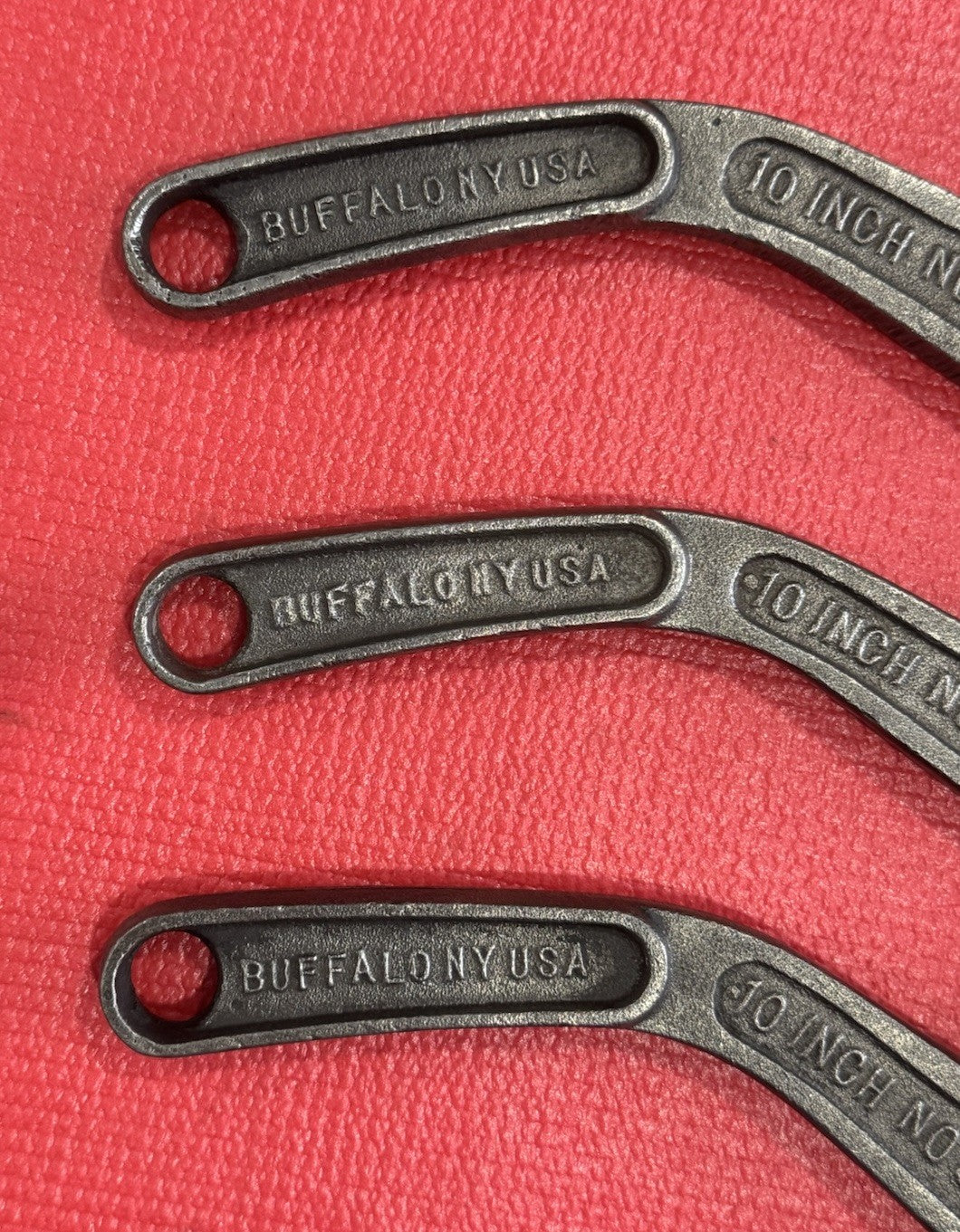 Westcott 10” No. 80 Adjustable Wrench Curved Handle Keystone MFG Buffalo 3pc Lot