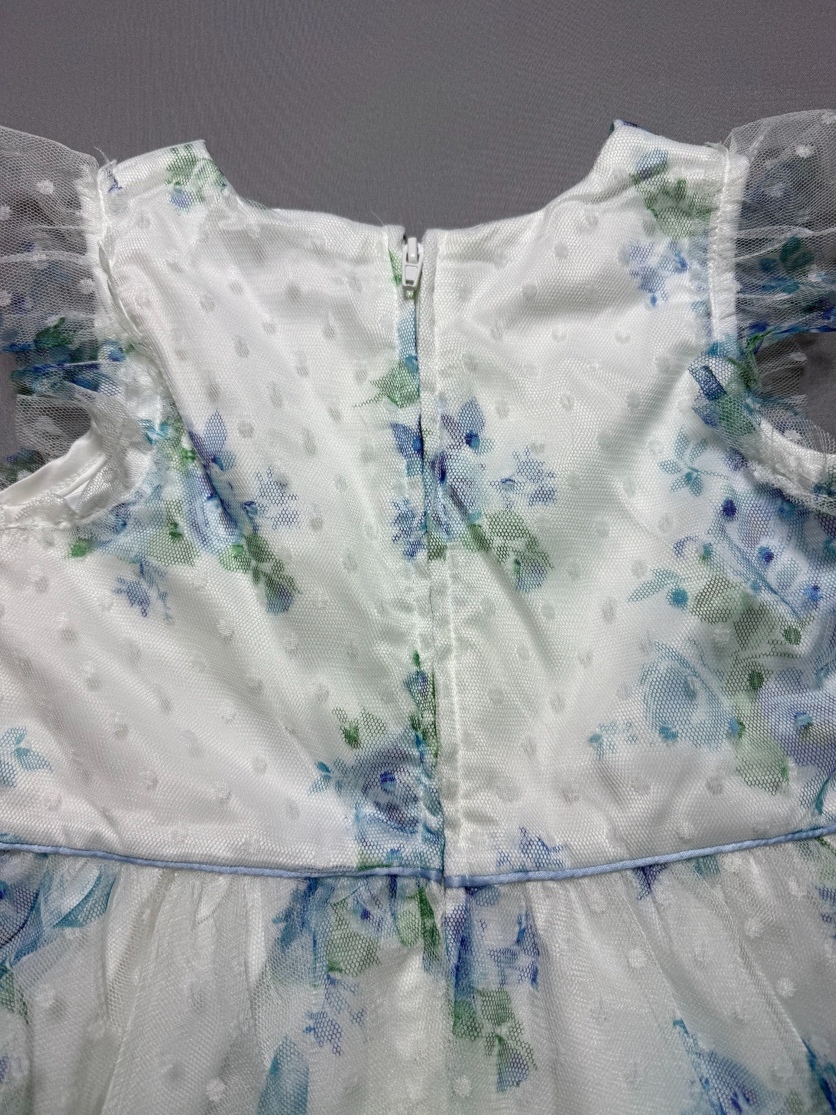 NWT Rare Editions Occasion Dress Baby Toddlers 5T Blue Floral Lined Lightweight