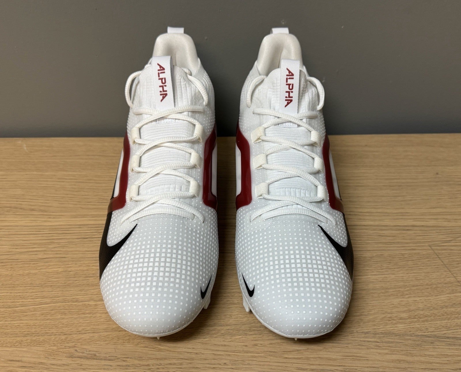 NEW Nike Alpha Menace 4 Elite Football Cleats White | Red MEN'S SIZE 13.5