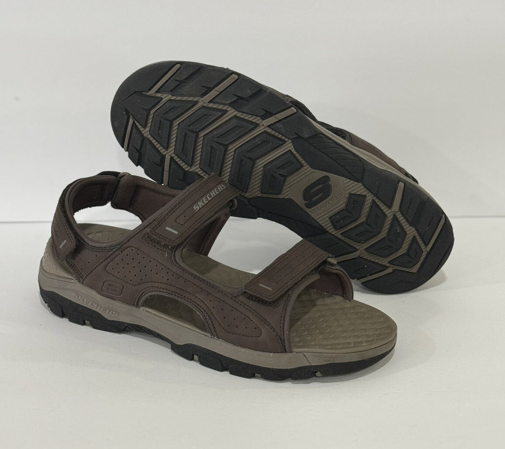 SKECHERS RELAXED FIT 204105/CHO TRESMAN  GARO CHOCOLATE LUXE FOAM SANDAL SIZE 13