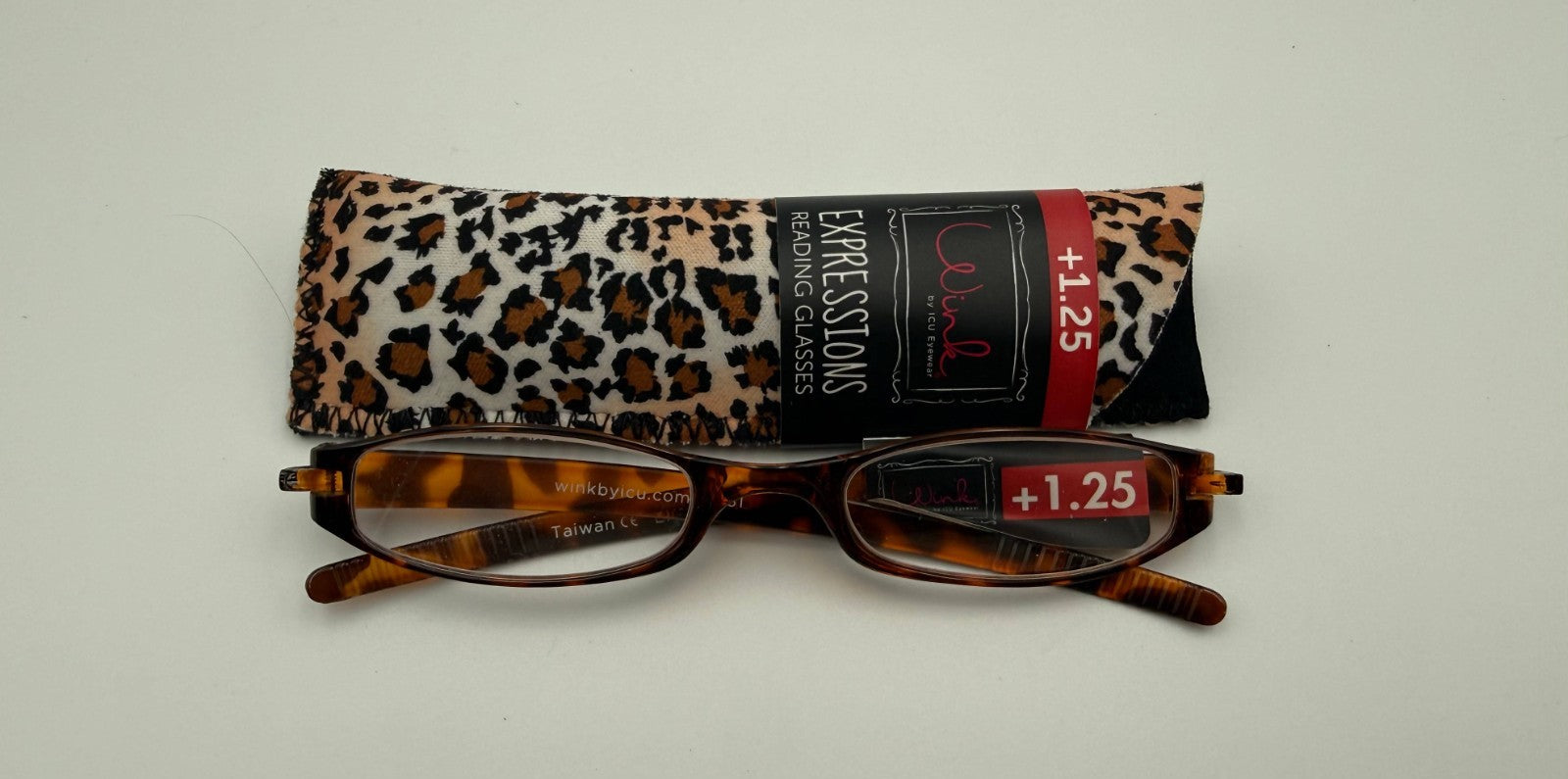 ICU Eyewear Wink Neoprene Cheetah Expressions Reading Glasses 1.25 Magnification