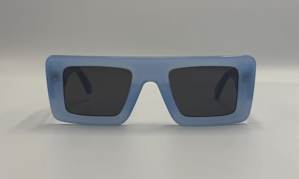 New Off-White Seattle Sunglasses Men's Light Blue Arrow Logo Full Rim Modern