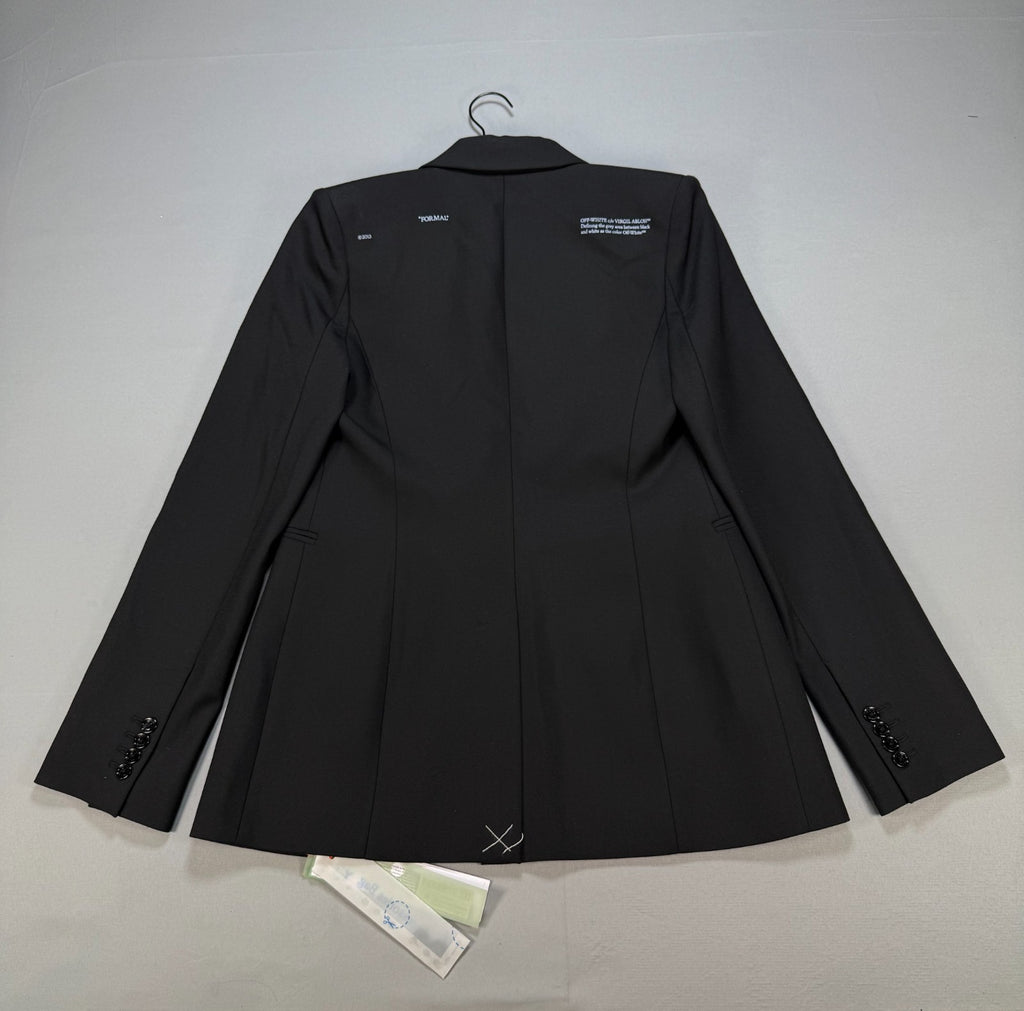 Off-White Tailored Suit Jacket Women 42 Black Tailored Fit Structured Shoulders