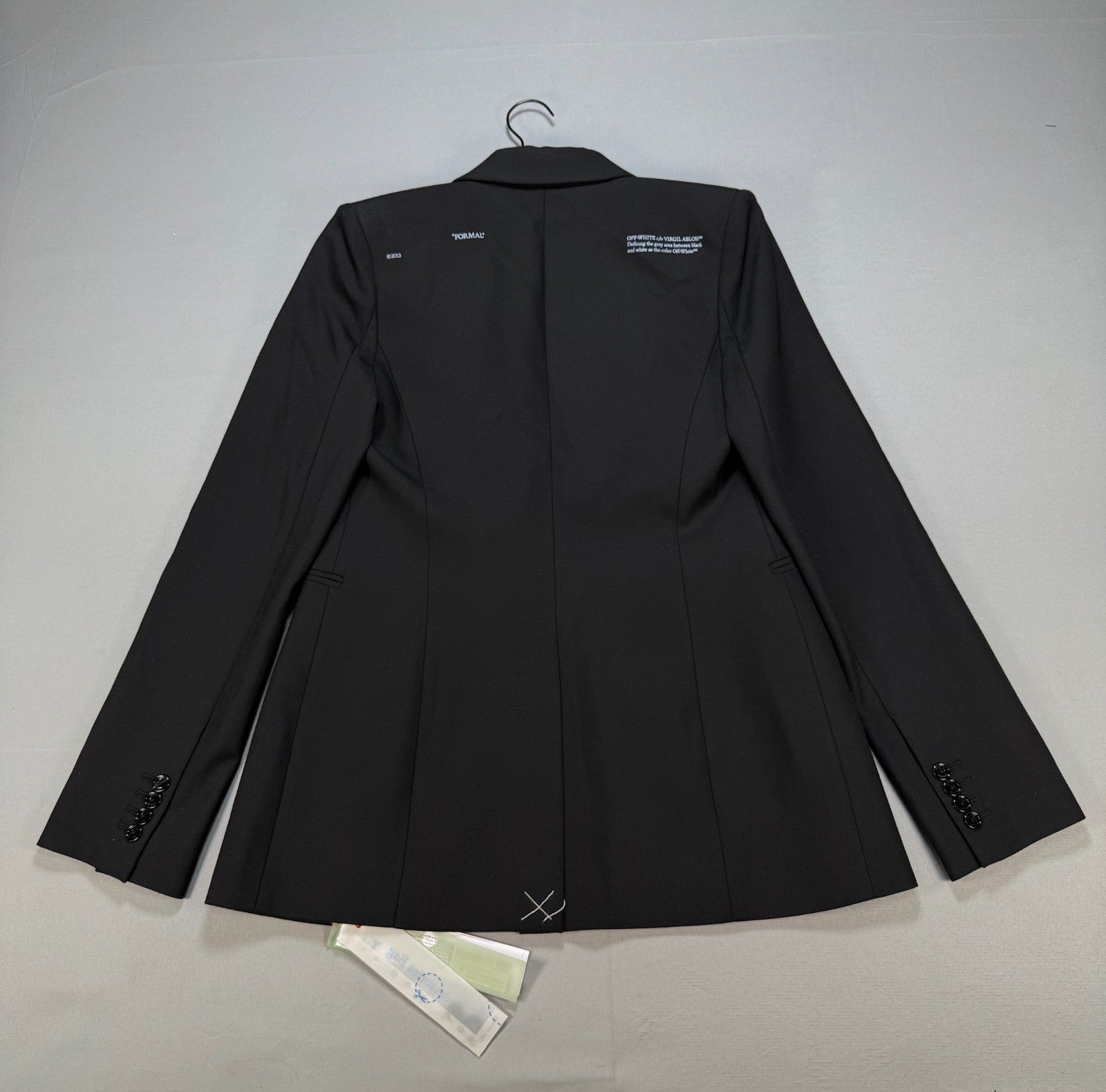 Off-White Tailored Suit Jacket Women 42 Black Tailored Fit Structured Shoulders