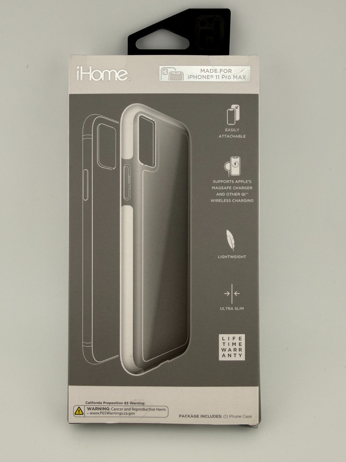 iHome Velo Clear/White Lightweight Dual Layer Impact Case for iPhone 11 Pro Max