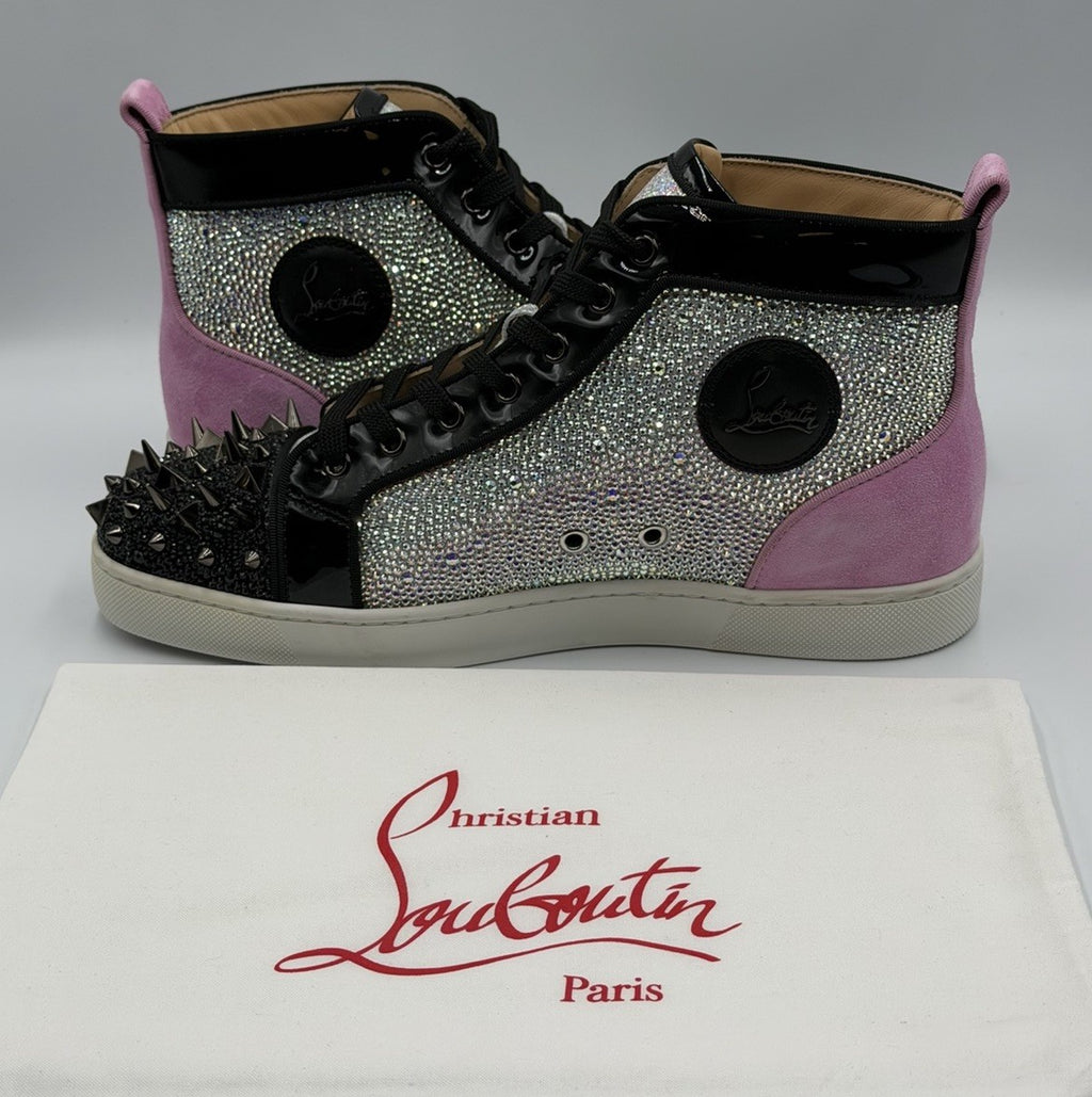 CHRISTIAN LOUBOUTIN Louis Strass Sneakers Pink High Swarovski Size 43 EU, 10 US