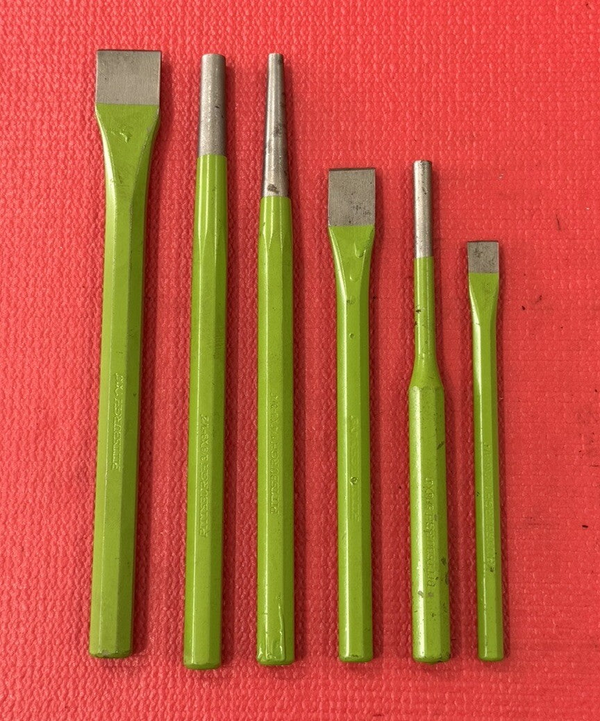 Pittsburgh Tools 6 PC, Green Chisel and Punch Set