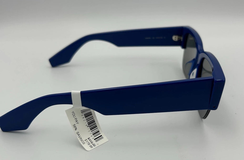 Alexander McQueen 76000236 Blue Rectangular Sunglasses Bold Logo Unisex Italy