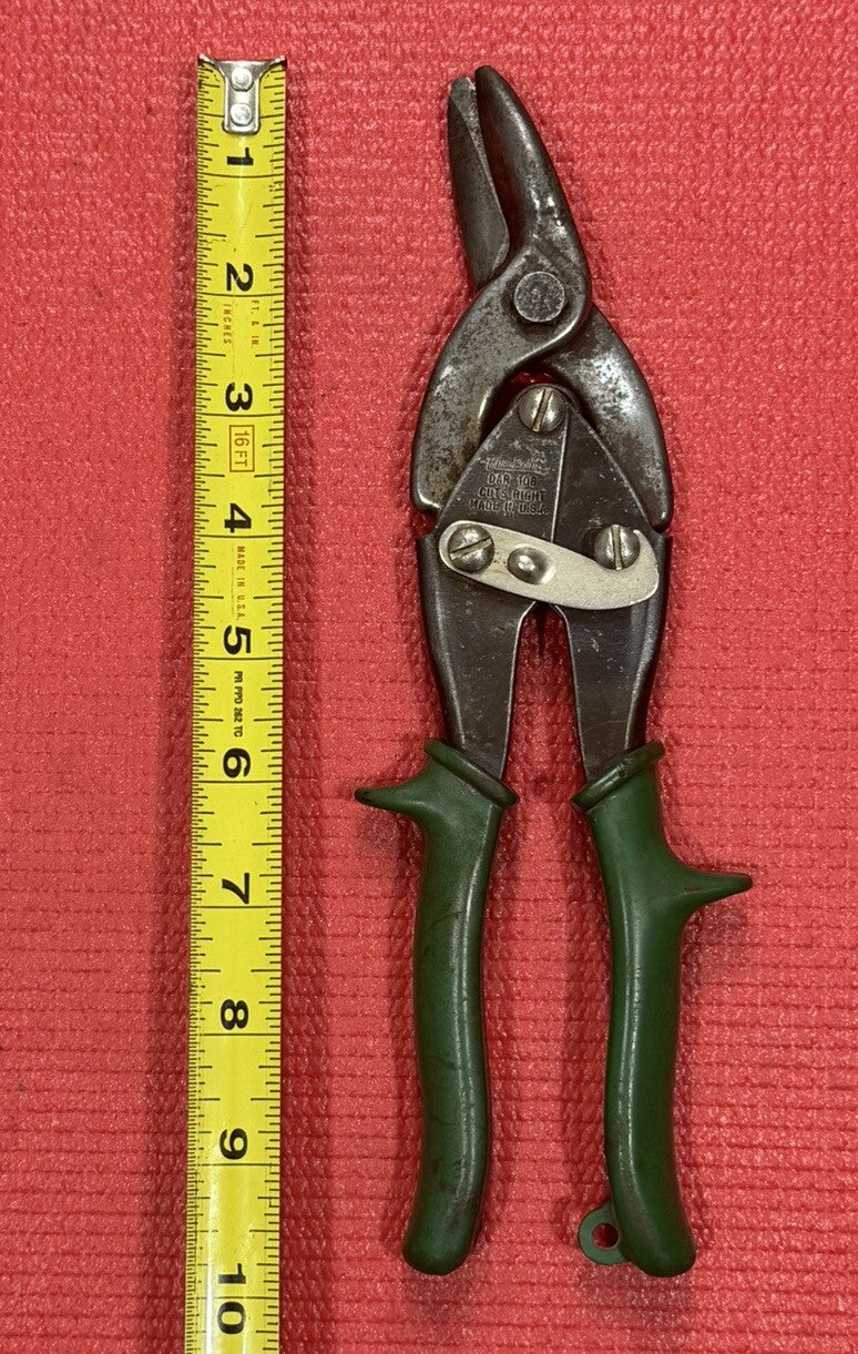 Blue-Point DAR 10B 10" Green Right Cutting Metal Shears Tin Aviation Snips USA