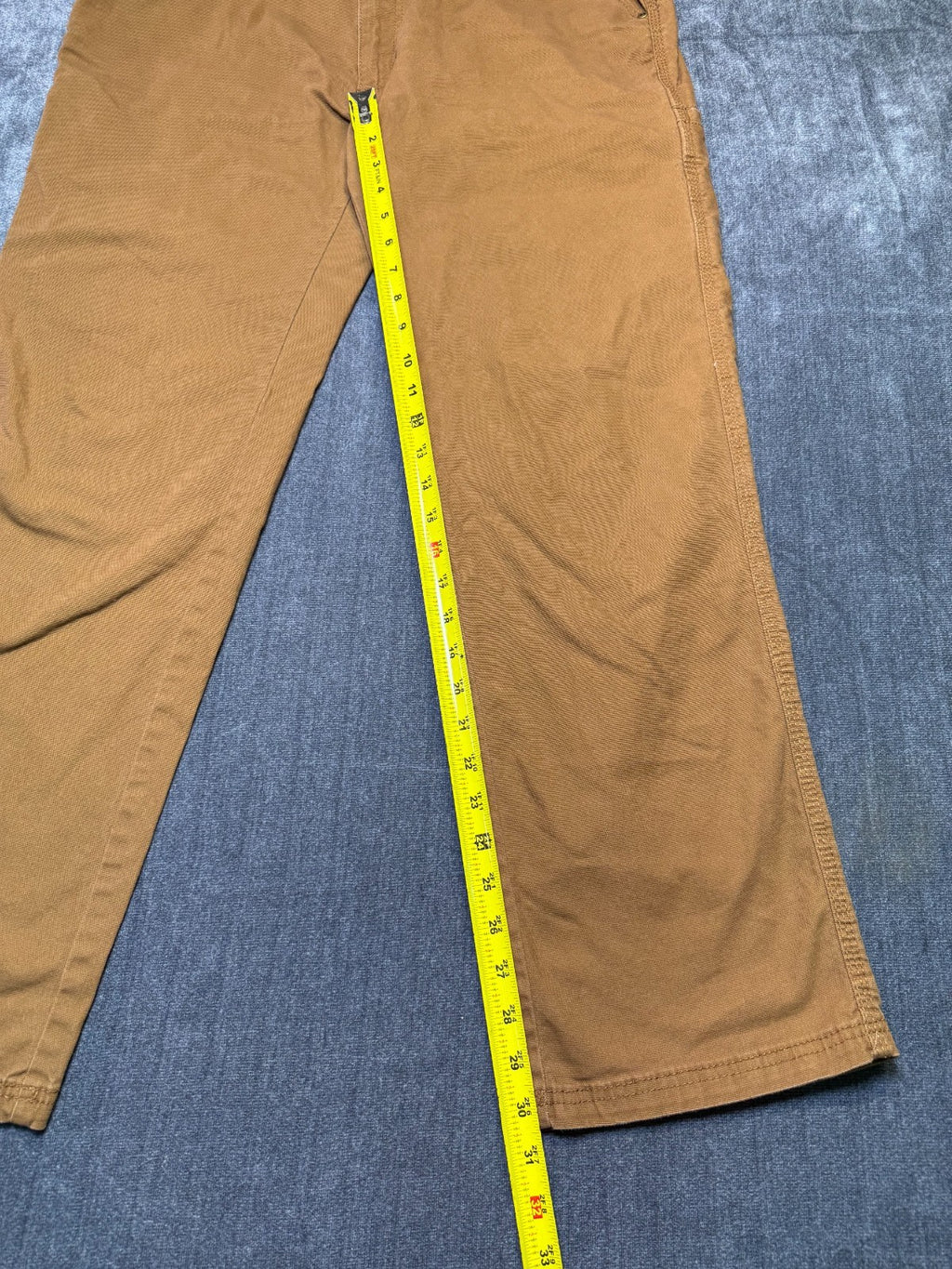 Coleman Work Pants Men's 34X32 Brown Straight Leg Cargo Pockets Pull-On Casual