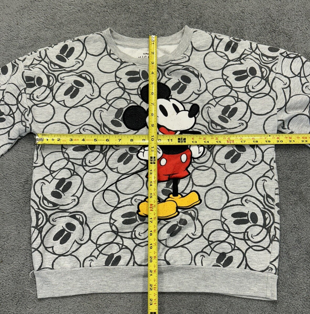 Disney Mickey Mouse Youth Large Gray Mickey Design Pullover Sweater