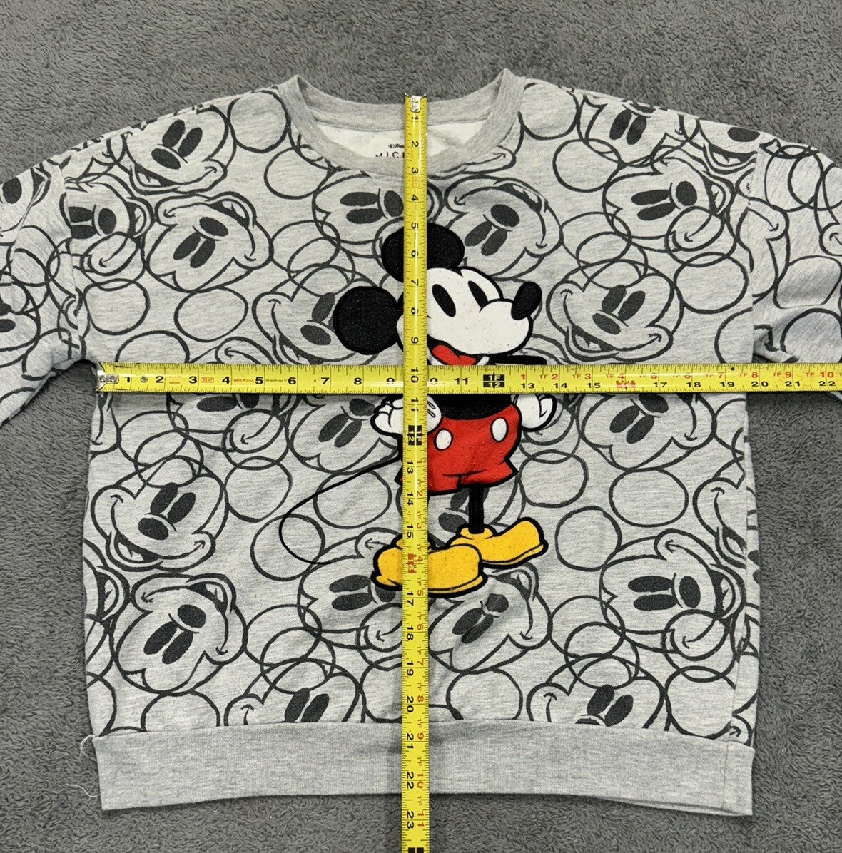 Disney Mickey Mouse Youth Large Gray Mickey Design Pullover Sweater
