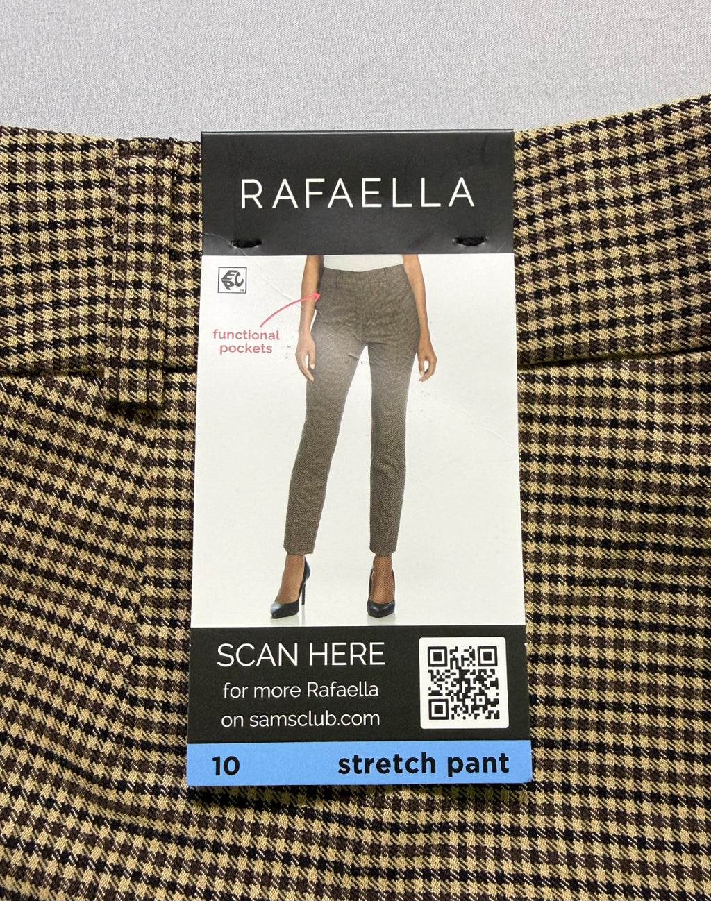 Rafaella Pull-on Pockets Slim Straight Leg Stretch Pants Women's 10 Khaki