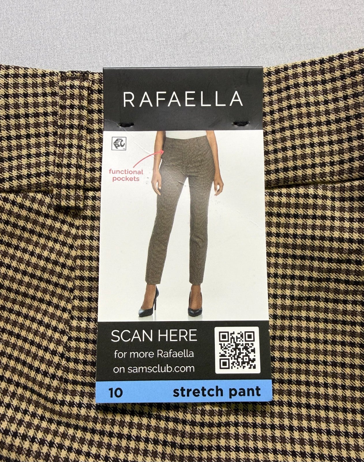 Rafaella Pull-on Pockets Slim Straight Leg Stretch Pants Women's 10 Khaki