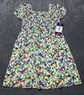NWT Gap Knee Length Smocked Dress Girls M (7/8) Multicolor Floral Short-Sleeve
