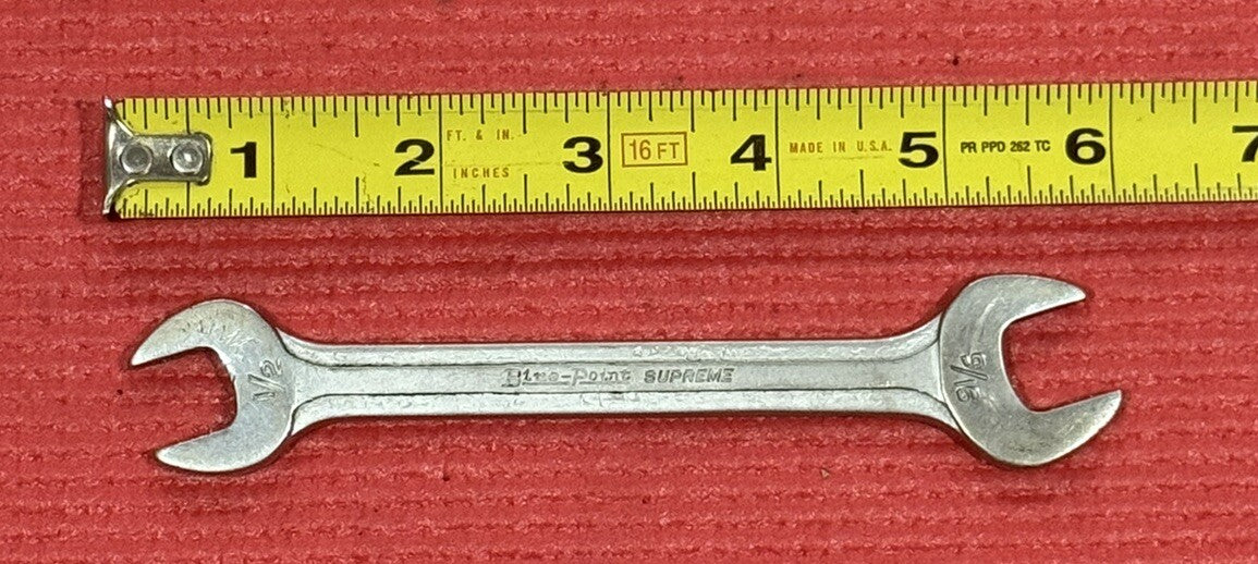 Blue Point Supreme 1/2"x 9/16" Open End Wrench S-1618 Made in USA by Snap-On