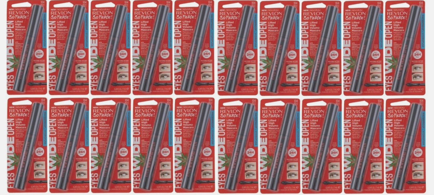 (20) Revlon So Fierce! 20 PC Eyes Wide Open Mascara Sealed 104 -Black WATERPROOF