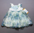 NWT Rare Editions Occasion Dress Baby Toddlers 12M Blue Floral Lined Lightweight