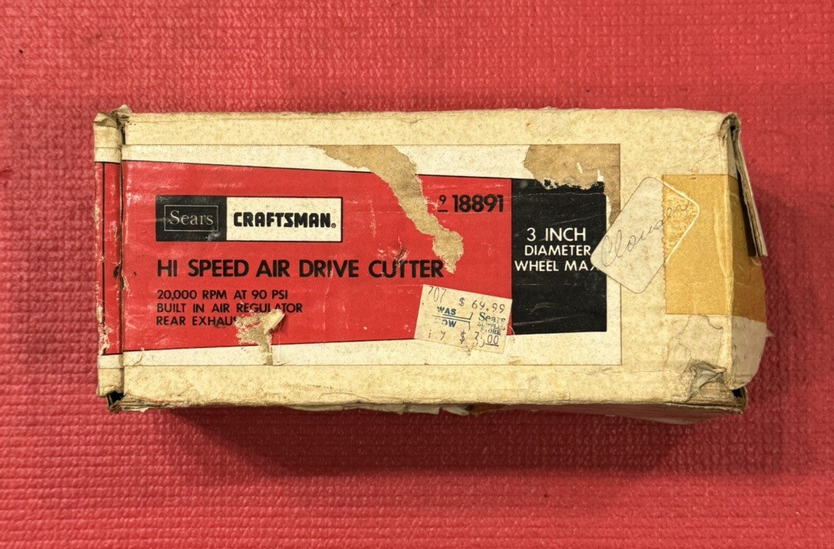 Vintage Sears Craftsman NEW 18891 Hi-Speed Air-Drive Cutter w/ OG Box & Receipt