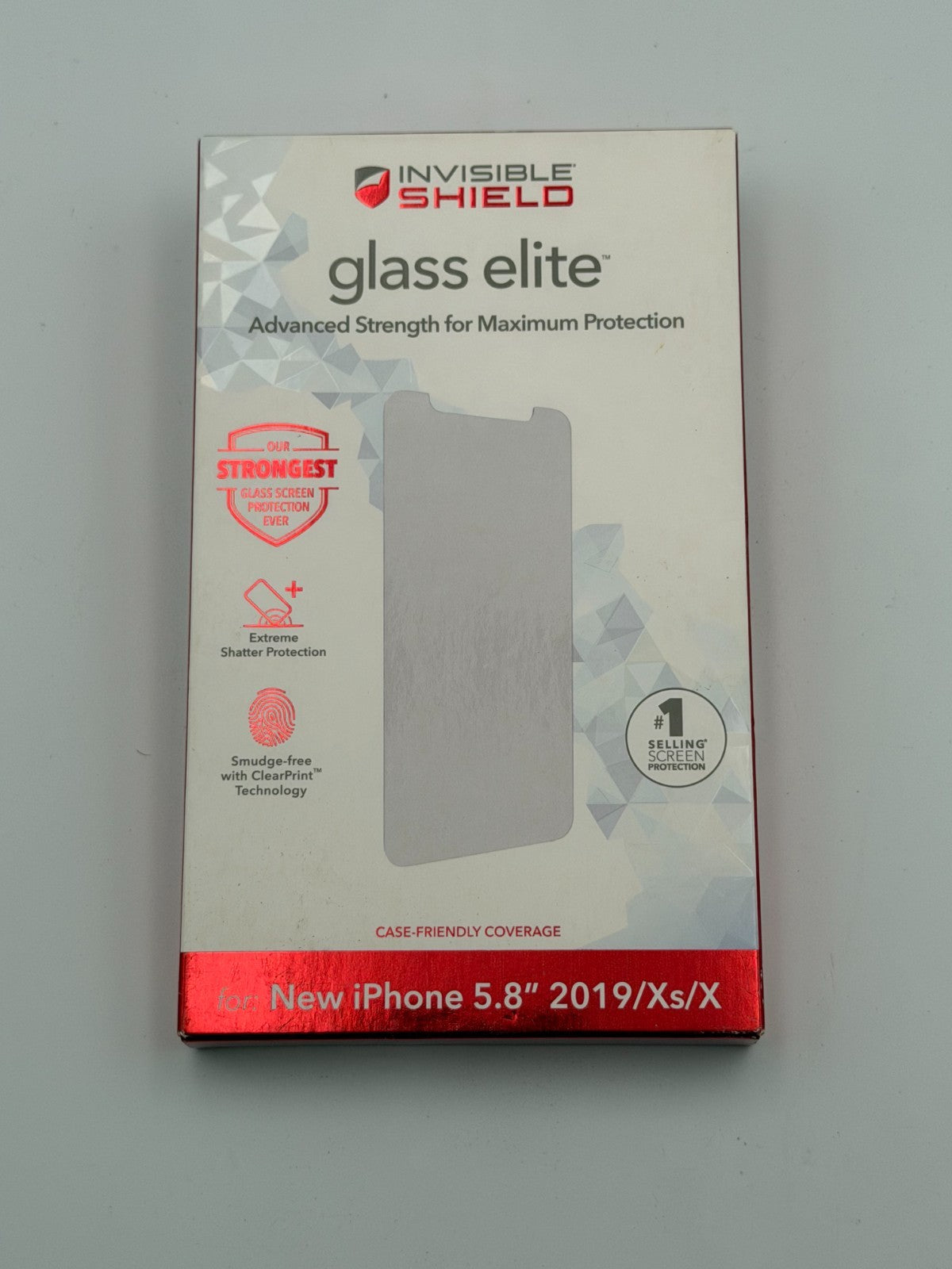 ZAGG InvisibleShield Glass Elite Smudge Free Screen Protector Apple iPhone X/Xs