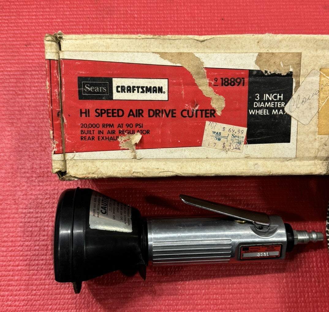 Vintage Sears Craftsman NEW 18891 Hi-Speed Air-Drive Cutter w/ OG Box & Receipt