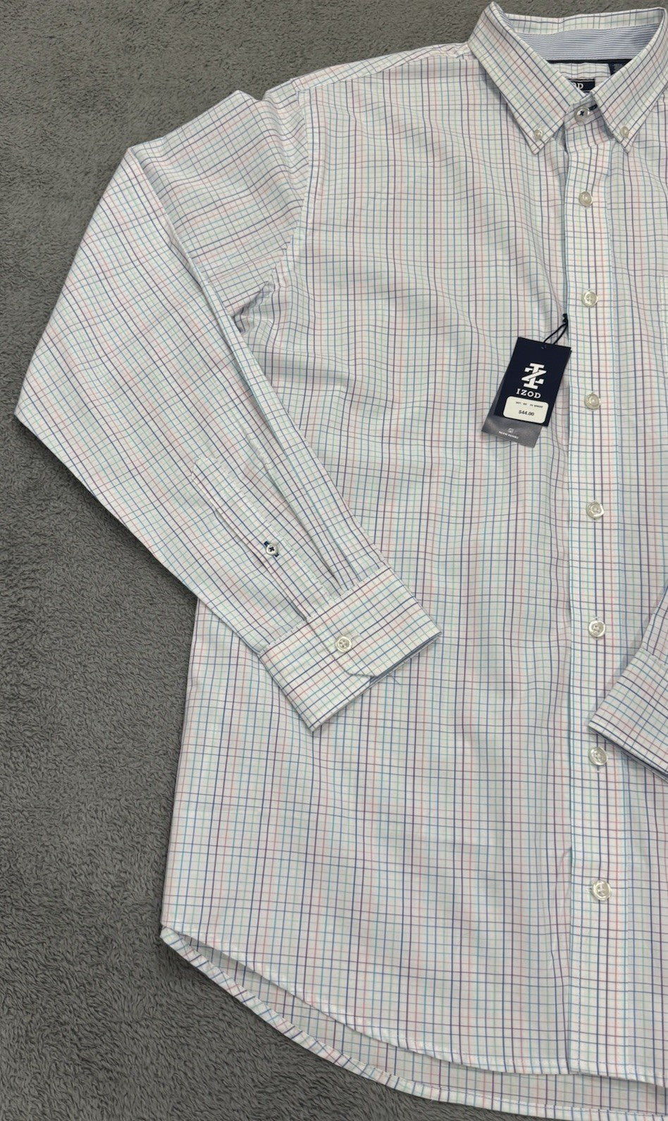 Izod Strip Limpet Shell Long Sleeve Collared Button-up Woven Shirt Size XLT NEW