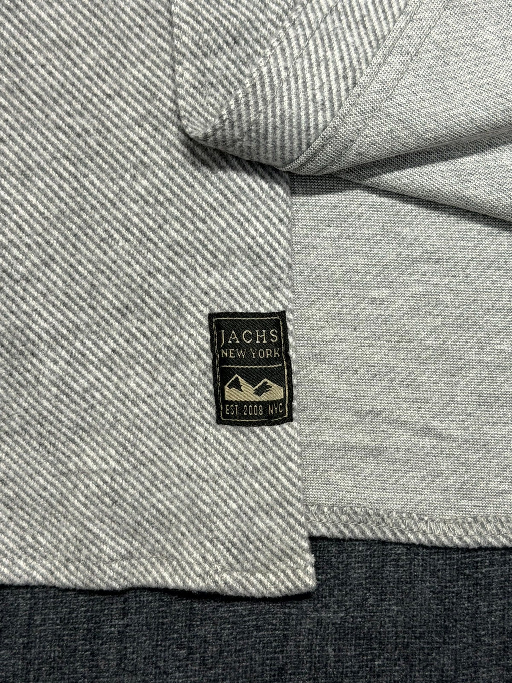 NWT Jachs New York Knit Button-Up Shirt Men's 2XL Light Gray Long-Sleeve Pockets