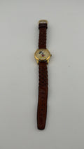 Disney Mickey Mouse Vintage Watch with Braided Brown Leather Strap Band