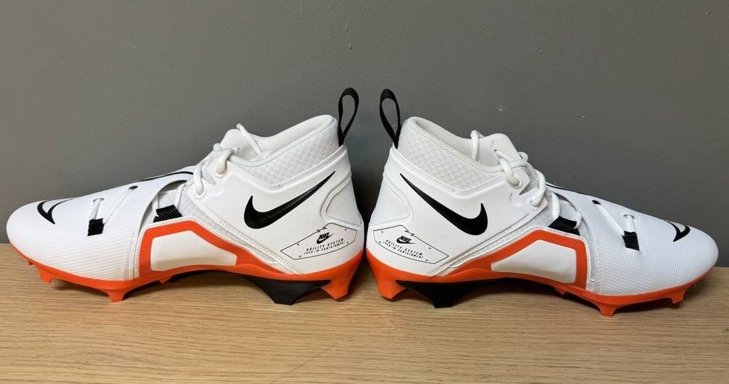 NEW Nike Alpha Menace Football Cleats MEN'S SIZE 13 White | Orange | Black