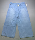 NWT Nine West Lightweight Denim Wide Leg Jeans Women 1X Blue Light Wash Pull-On