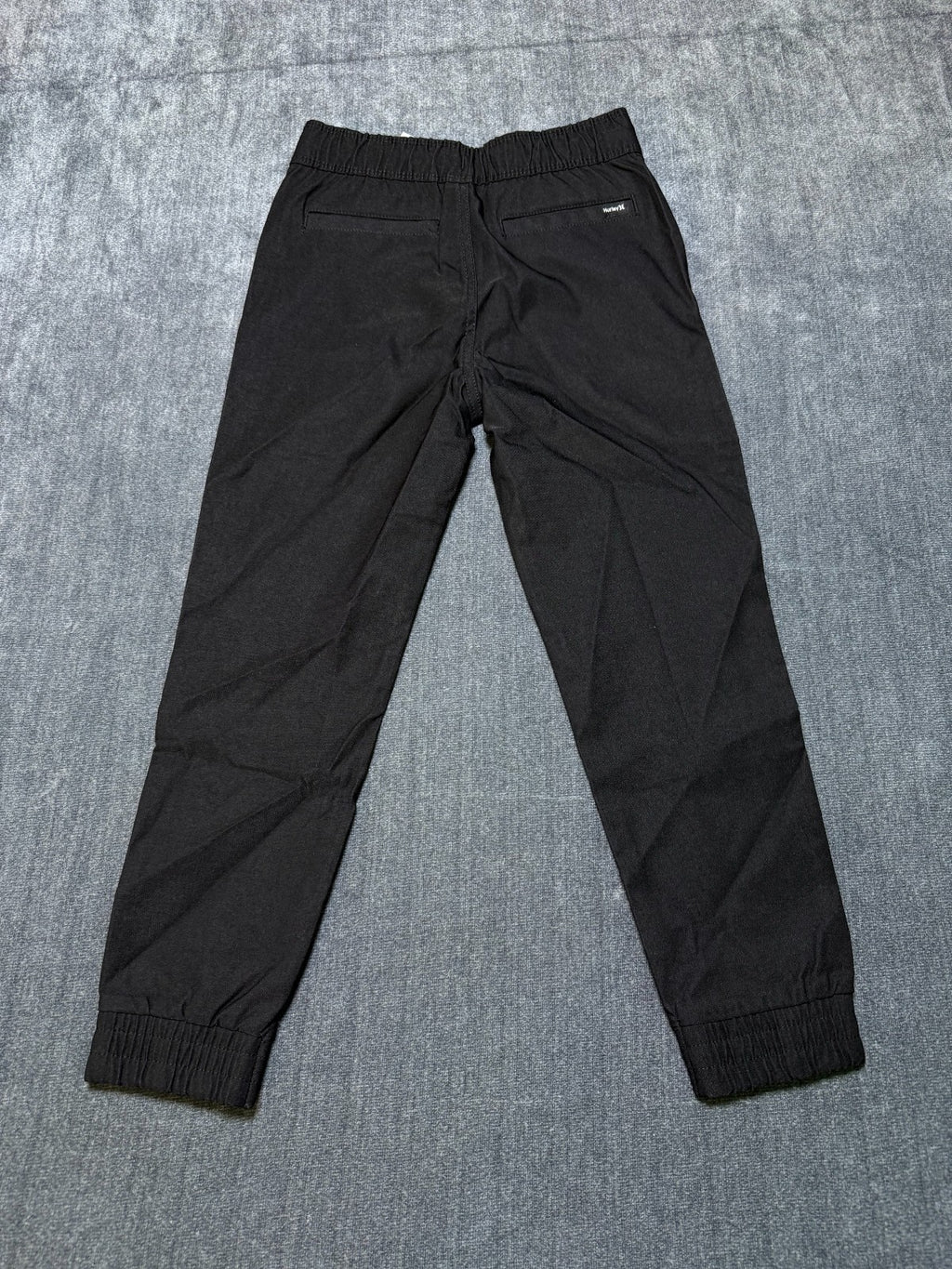 NWT Hurley Performance Joggers Kids Small (5/6) Black Logo Tapered Fit Stretch