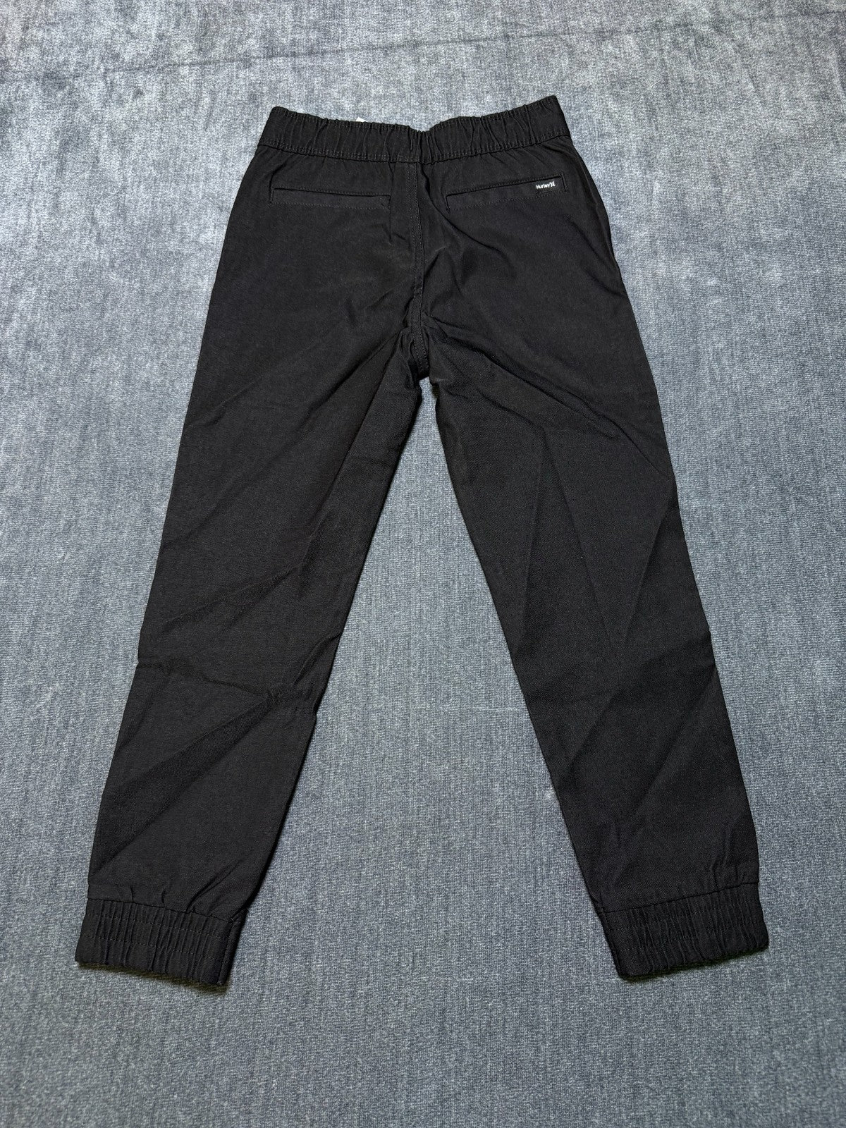 NWT Hurley Performance Joggers Kids Small (5/6) Black Logo Tapered Fit Stretch