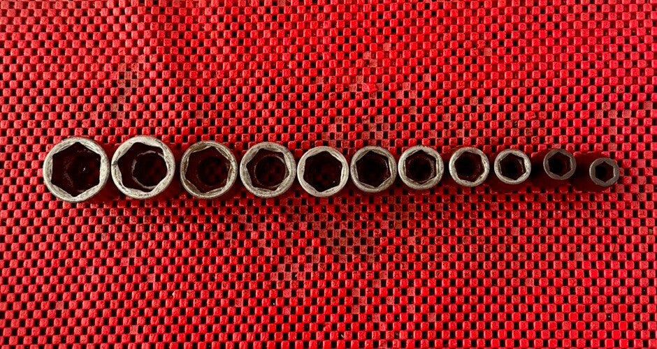 Snap-on Tools 311IMYA 11pc 1/2" 6pt SAE Shallow Impact Socket Set USA Made