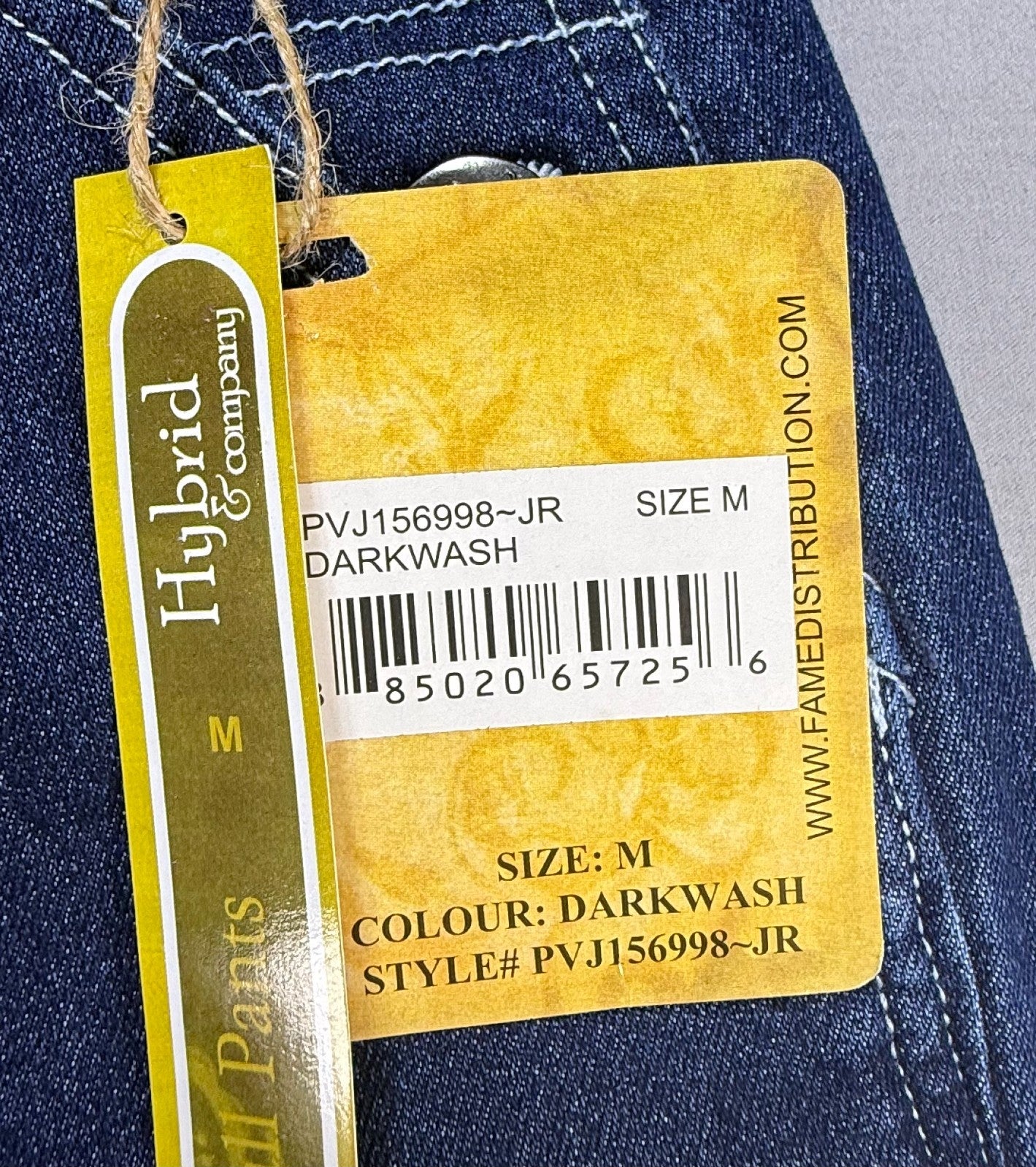 Hybrid & Company Stretch Overall Pants Women's Medium Dark Wash Pockets Preppy