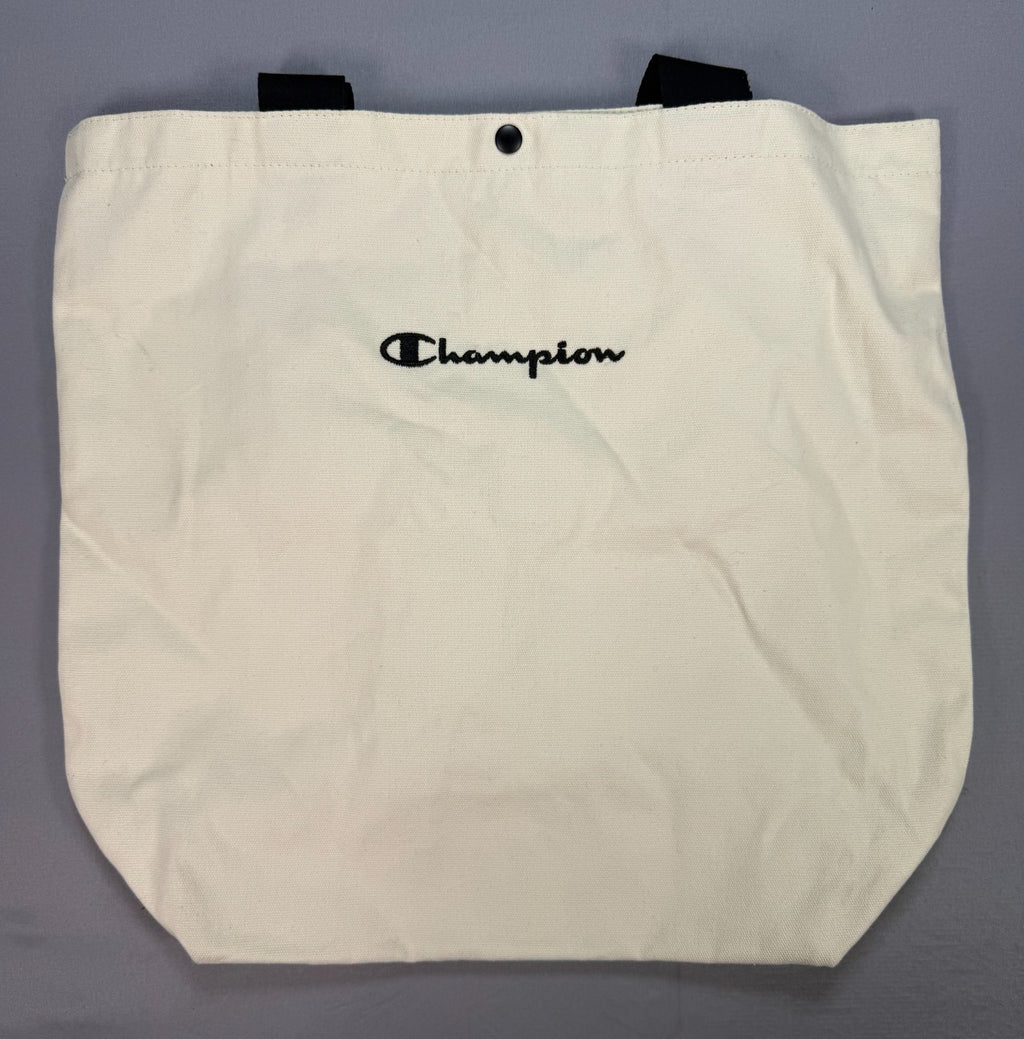 NWT Champion Logo Tote Shoulder Bag Women's White Purse Gym Travel Zip Pocket